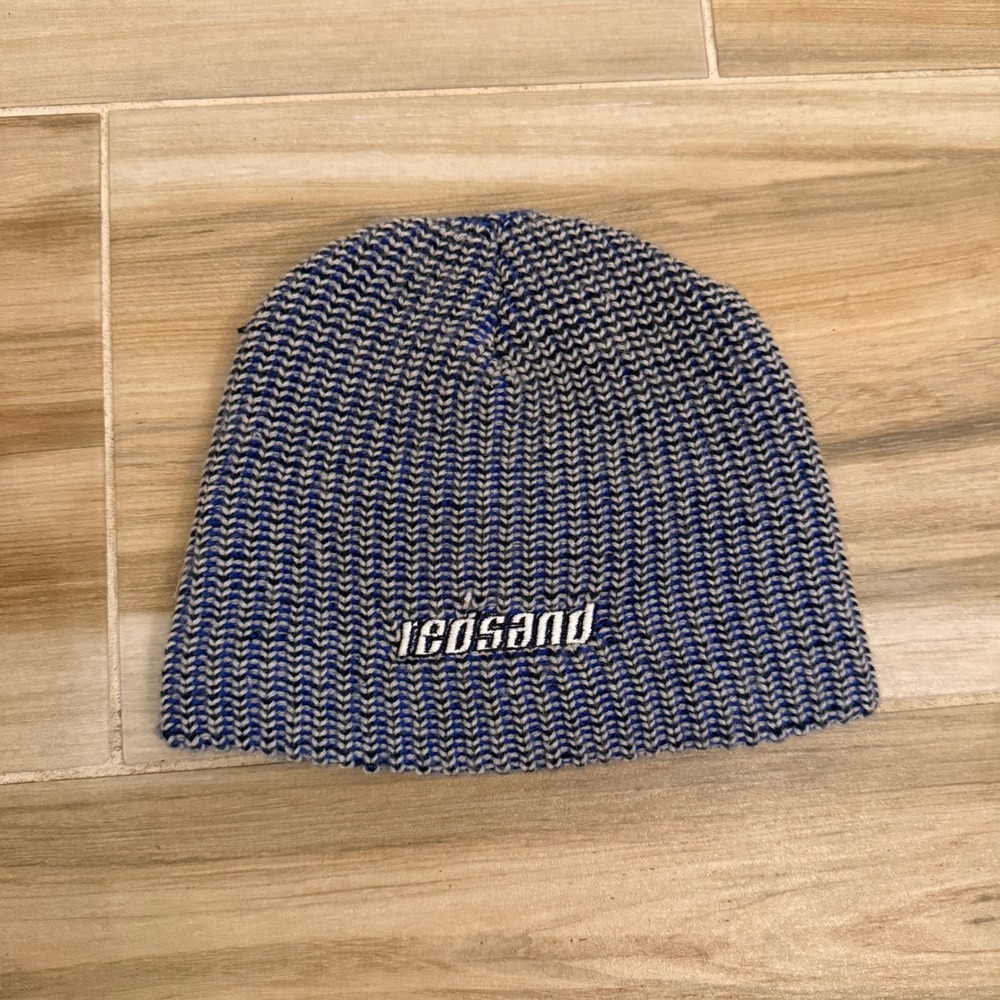 Vintage Redsand Blue Marled Knit Beanie Hat Made in Canada Skater Surf Style